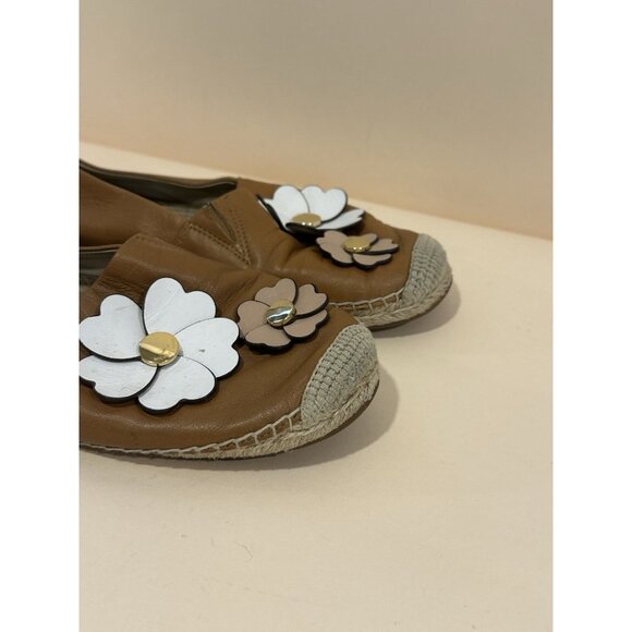 Michael Kors Brown Leather Daisy Flats Size 9.5 - Picture 5 of 12